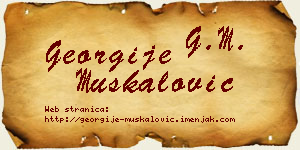Georgije Muskalović vizit kartica